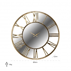 Lux Mirrored Gold Clock