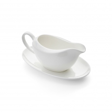 Serendipity White Gravy Boat and Stand