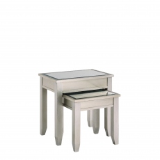 Simone - Nest Of Tables -Silver Paint & Mirror