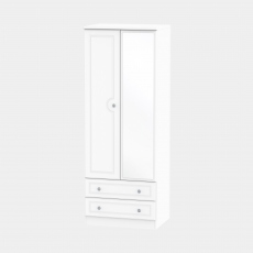 Ashford - Tall 2 Door/2 Drawer Mirror Robe In White
