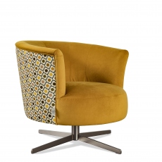 Swivel Chair In Fabric - Orla Kiely Lily