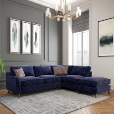 Corner Group With LHF Chaise & Footstool - Azure