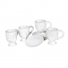 Faces Cup & Saucer Set of 4