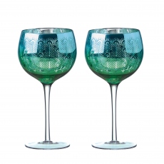 Peacock - Set of 2 Gin Glasses