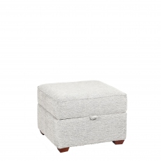 Small Square Storage Footstool In Fabric Maharaja - Dorchester