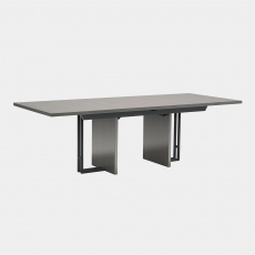 Savona - Extending Dining Table In Silver High Gloss Finish