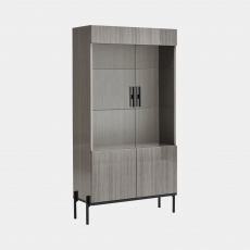 Savona - 2 Door Curio Cabinet In Silverwood High Gloss Finish