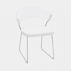 Connubia Calligaris New York - Dining Chair In S92 Skuba Optic White & P77 Chrome Leg