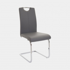 Cantilever Dining Chair In Faux Leather - Naples