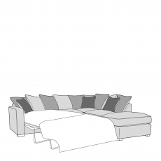Pillow Back 2 Seat Sofa Bed LHF Arm With RHF Chaise Unit Inc Footstool In Fabric - Layla