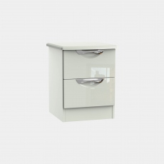 2 Drawer Bedside Chest Kaschmir High Gloss Fronts And Base - Stanford