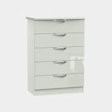 5 Drawer Chest Kaschmir High Gloss Fronts And Base - Stanford