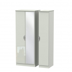 Stanford - Tall Triple Centre Mirror Robe Kaschmir High Gloss Fronts And Base