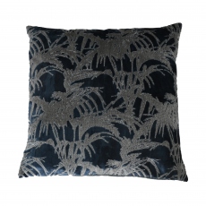 Tropicale Textured Velvet Blue Cushion Large