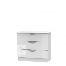 Stanford - 3 Drawer Chest White High Gloss Fronts And Base