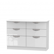 Stanford - 6 Drawer Midi Chest White High Gloss Fronts And Base