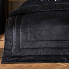 LLB Quilted Chic Black Bedspread