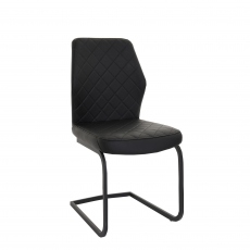 Parma - Faux Leather Cantilever Dining Chair In Black