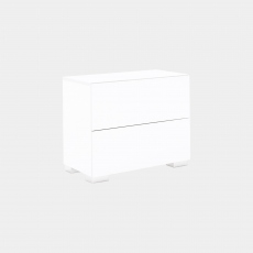 Alice - 2 Drawer Night Table In White High Gloss Finish