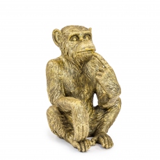 Antique Gold Bottle Holder - Sitting Monkey