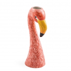 Large Ceramic Pink Flamingo Head Vase