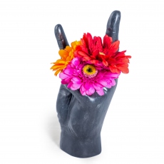 Large Black "Rock On!" Hand Ornament/Vase