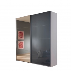 181cm Glass/Mirrored Wardrobe - Viva