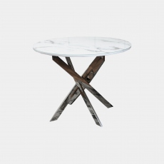 Florence - 100Øcm Dining Table In Grey Marble Effect