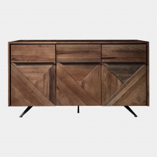 Lawrence - 3 Door Sideboard In Smoked Oak Laquered Finish