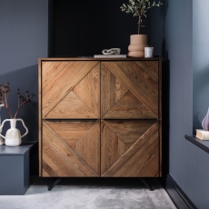 Highboard In Smoked Oak Laquered Finish - Lawrence