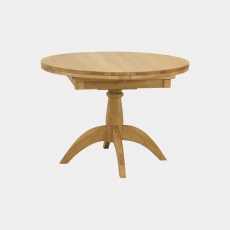 106Øcm Round Extending Dining Table In Oak Finish - Loxley