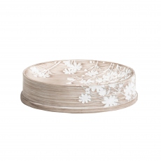 Floral Linen Soap Dish Beige
