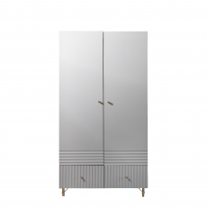 2 Door 2 Drawer Combi Wardrobe In Grey Painted Finish - Contessa