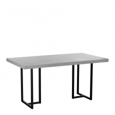 Dining Table With Concrete Effect Top & Black Metal Base - Seattle