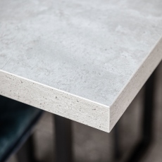 Dining Table With Concrete Effect Top & Black Metal Base - Seattle