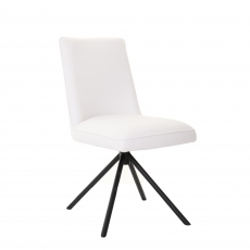 Imola - Faux Leather Swivel Dining Chair In White