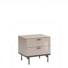 Kelly - 2 Drawer Night Stand In Pearl Line High Gloss
