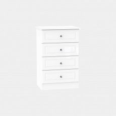 Lincoln - 4 Drawer Midi Chest In White High Gloss