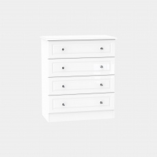 4 Drawer Chest White High Gloss With Crystal Handles - Lincoln
