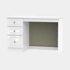 Lincoln - Desk White High Gloss With Crystal Handles