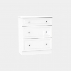 Lincoln - 3 Drawer Deep Chest White High Gloss With Crystal Handles
