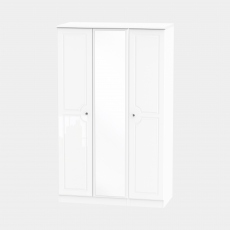 Lincoln - Mirrored Wardrobe In White High Gloss