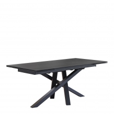 Pescara - 180cm Extending Spider Base Dining Table - Dark Grey Ceramic