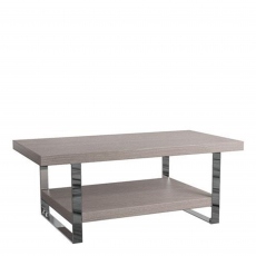 Vegas - 100cm Coffee Table With Light Grey Oak/Chrome Finish