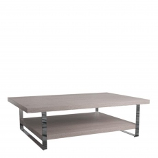 Vegas - 130cm Coffee Table With Light Grey Oak/Chrome Finish