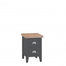 Hampshire - Small 2 Drawer Bedside Charcoal Finish Oak Top