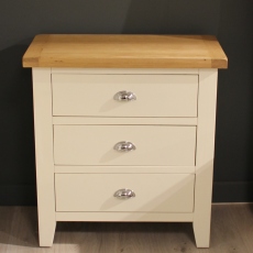 Hampshire - 3 Drawer Chest Charcoal Finish With Oak Top