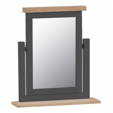 Trinket Mirror Charcoal Finish With Oak Top - Hampshire