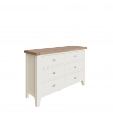 Hampshire - 6 Drawer Chest White Finish With Oak Top