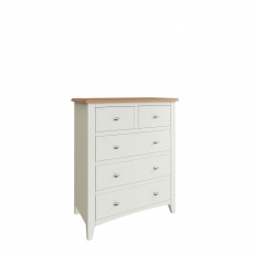 Burham - 2 Over 3 Chest White Finish With Oak Top